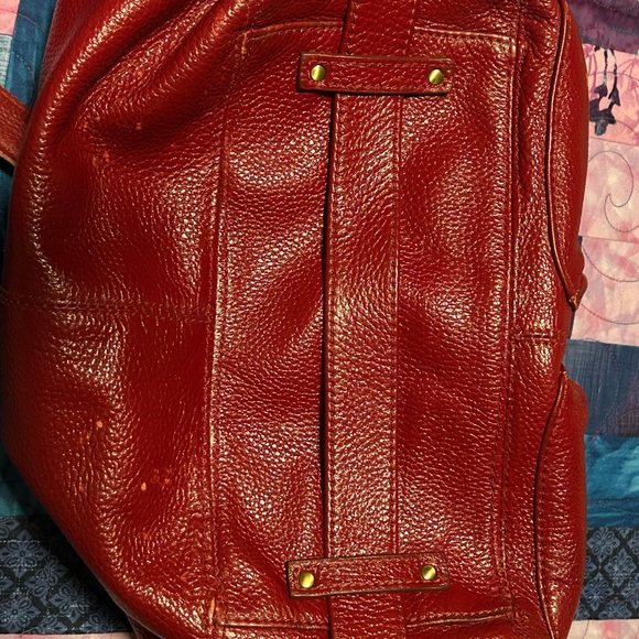 Not Rational Red Leather Shoulder Bag - Picture 3 of 9